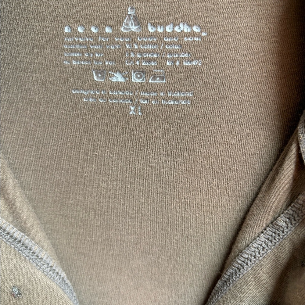 Neon Buddha Women’s Brown Jacket with Classic Collar and A-Line Silhouette  XL - Picture 7 of 7